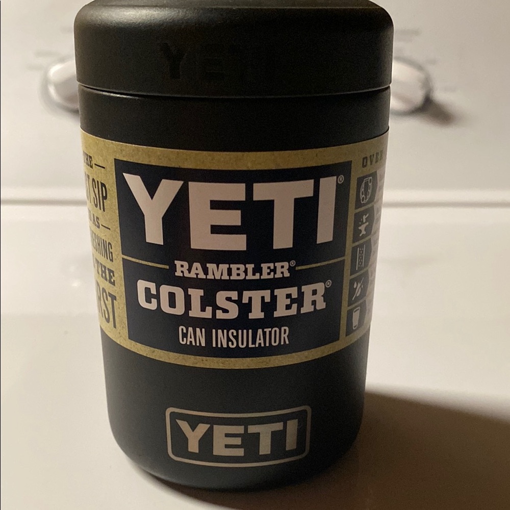 Yeti Black Rambler Colster Can Insulator & Mountable Custom Bottle Opener set.